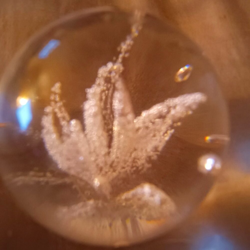 Vintage Vicke Lindstrand Kosta Boda Seaweed Blown Glass   . Paperweight